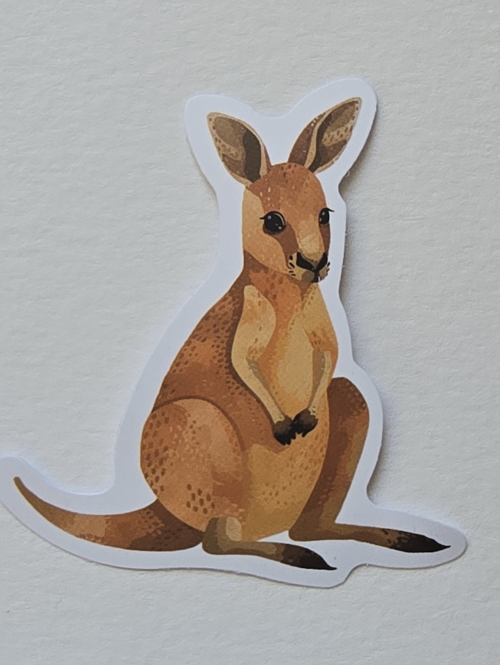 10/$10 Kangaroo Sticker - Warm Brown Illustration